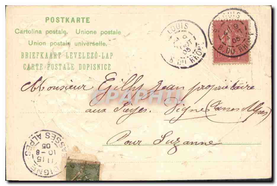 CPA Fantaisie Fleurs  — Verso