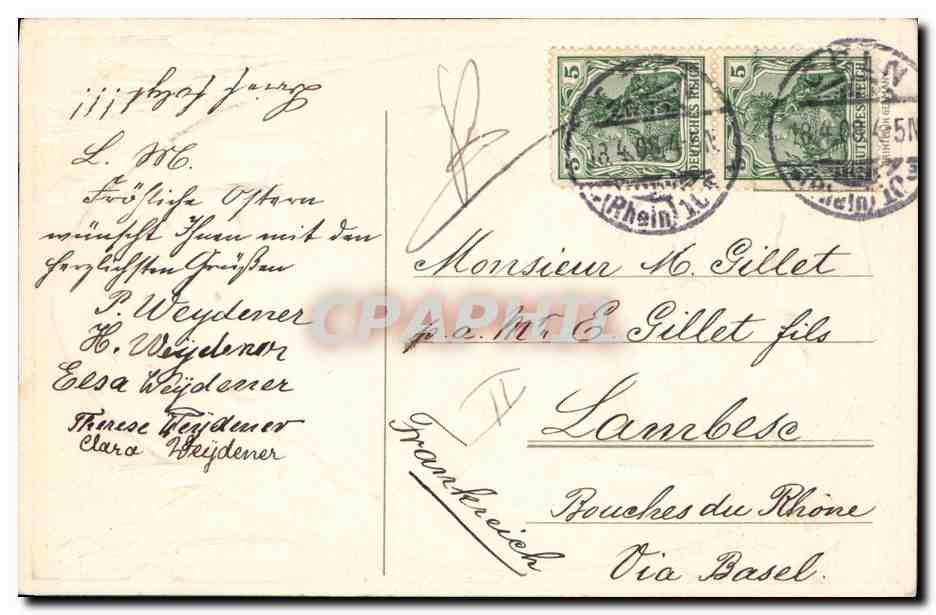 CPA Fantaisie Fleurs Poussins Oeuf  — Verso