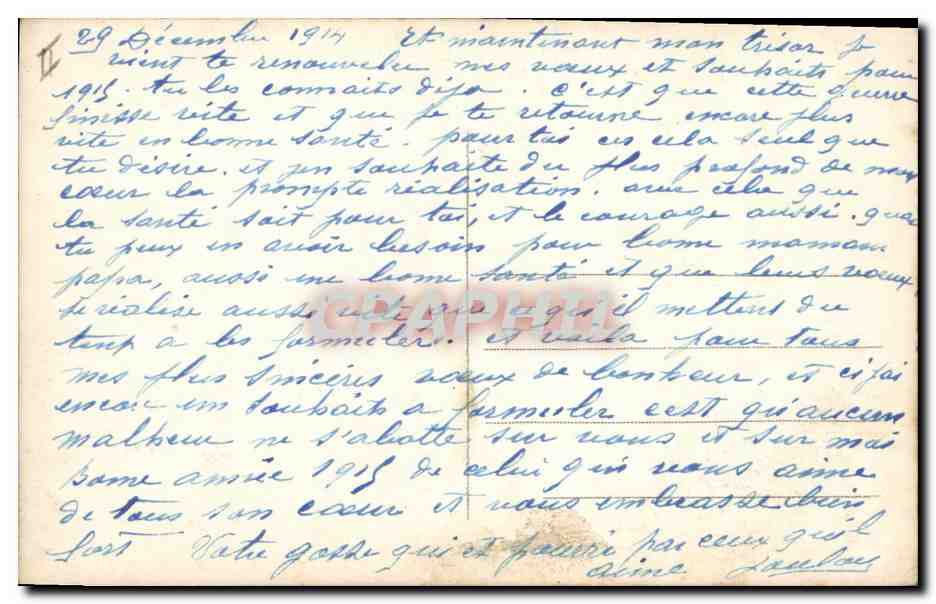 CPA Fantaisie Femme Fourrure Soldat Militaria — Rückseite