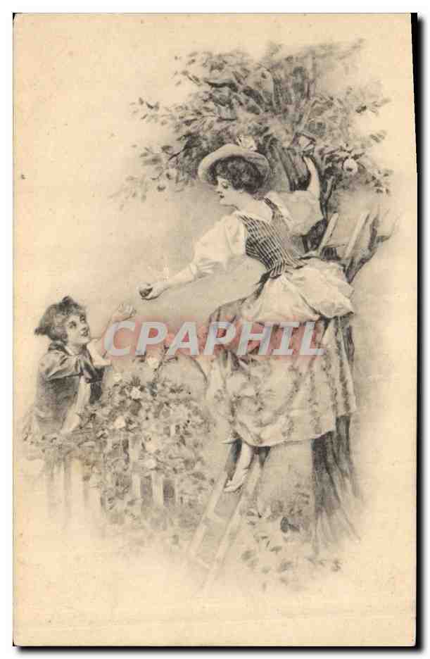 CPA Fantaisie Illustrateur Femme 