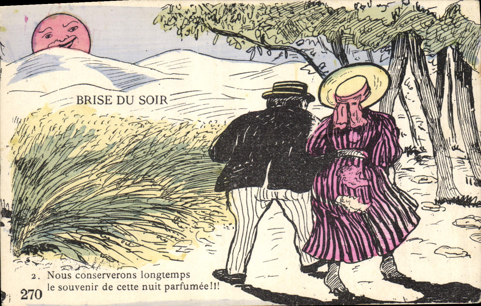 CPA Fantaisie Illustrateur Brise du soir 
