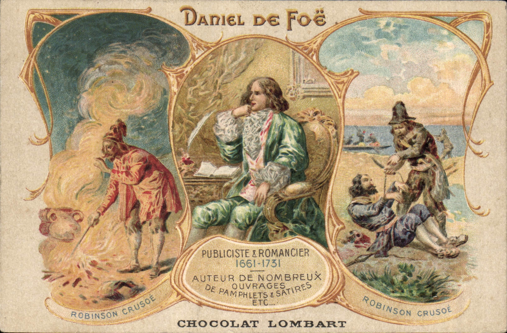 Daniel Defoe — Publiciste & Romancier 1661-1731 — Chocolat Lombart