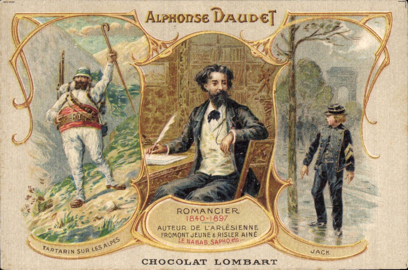 Alphonse Daudet — romancier 1840-1897 — Chocolat Lombart