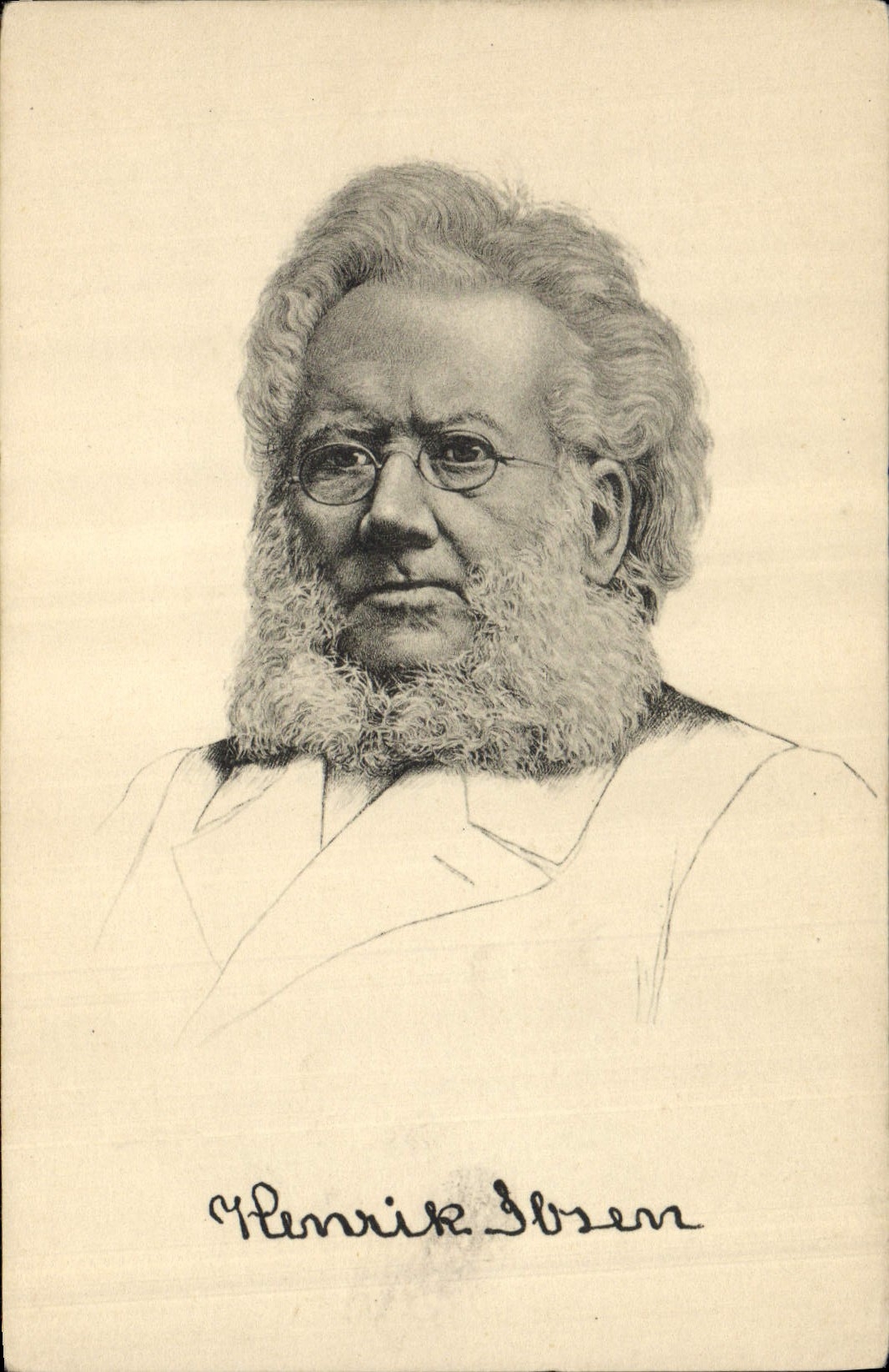 Henrik Ibsen — portrait gravé — Stengel & Co., Dresden 40/110