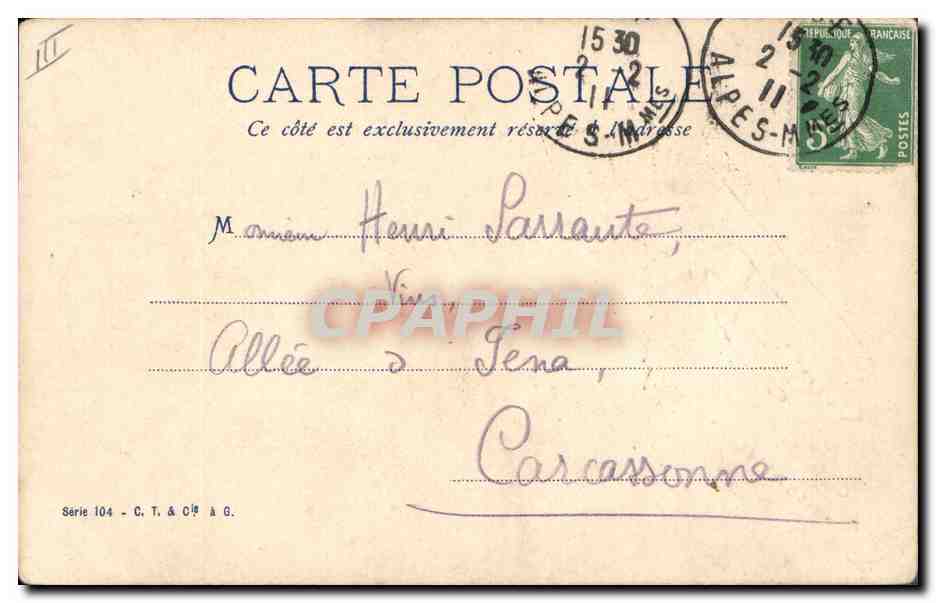 Cheval noir — portrait — éditeur C.T. & Cie, série 104 — Verso