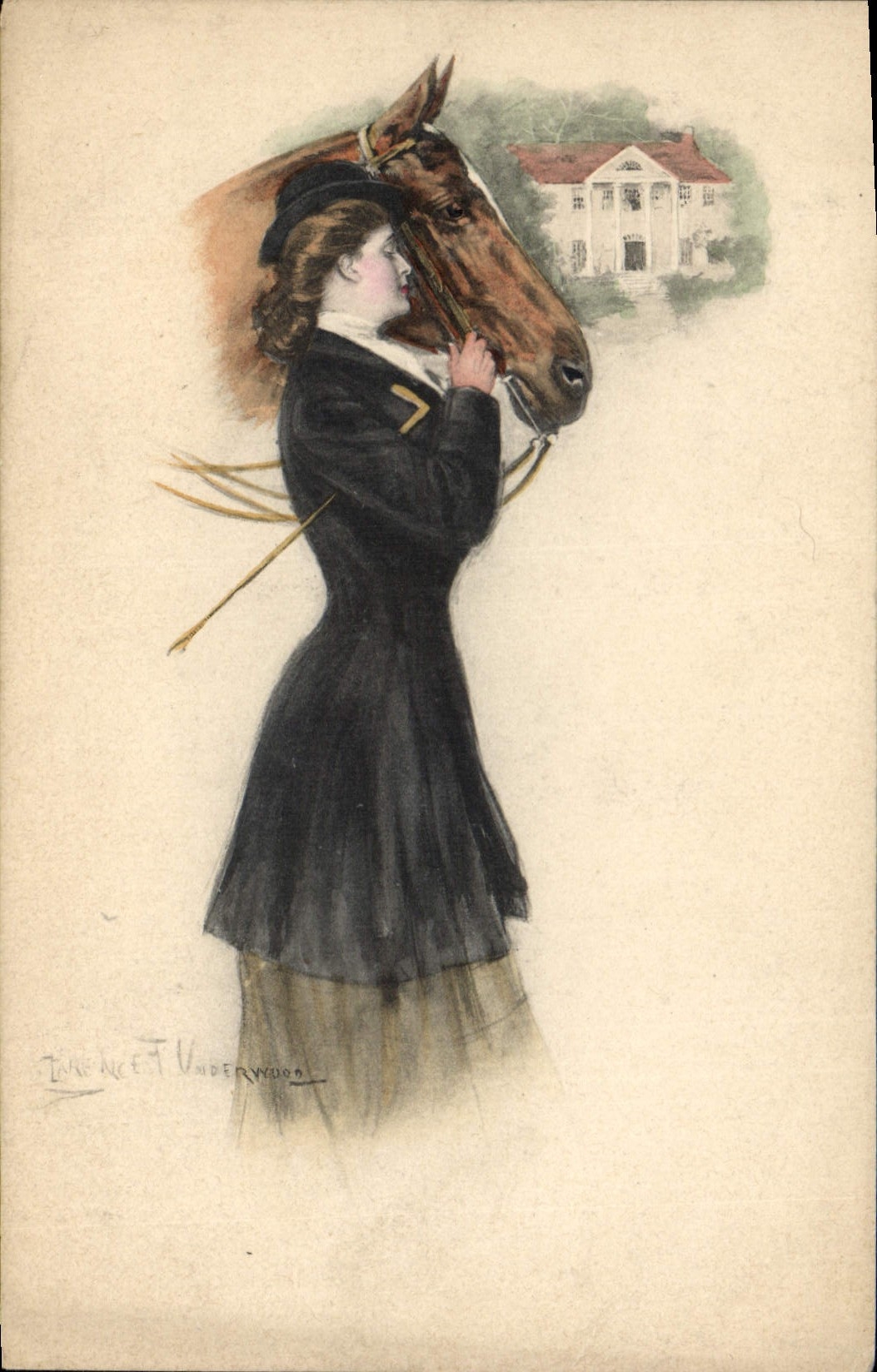 Femme avec cheval — illustration — M. M. Vienne, n° 377