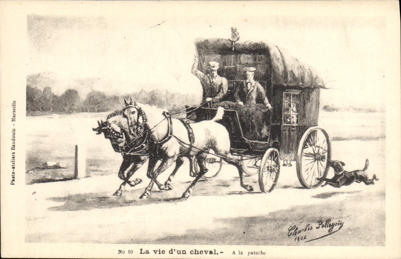 La vie d'un cheval — A la patache — Éditeur Charles Pellegrin, No 10