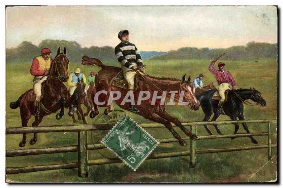Course de chevaux — saut d'obstacles — éditeur M. F. COTTEUR, série 332