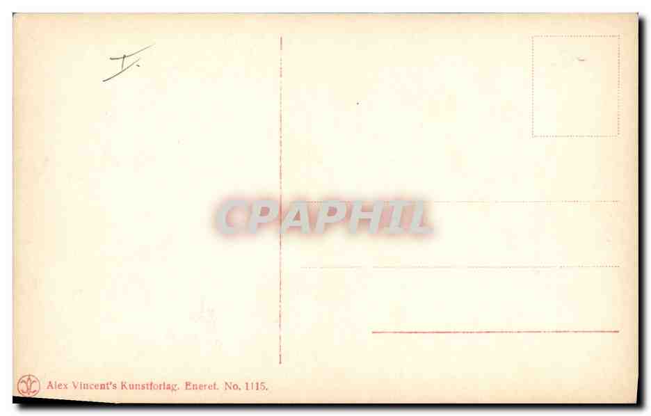 Höste ved Stranden — peinture d'Otto Bache — éditeur Alex Vincent's Kunstforlag, Eneret, n° 1115 — Verso