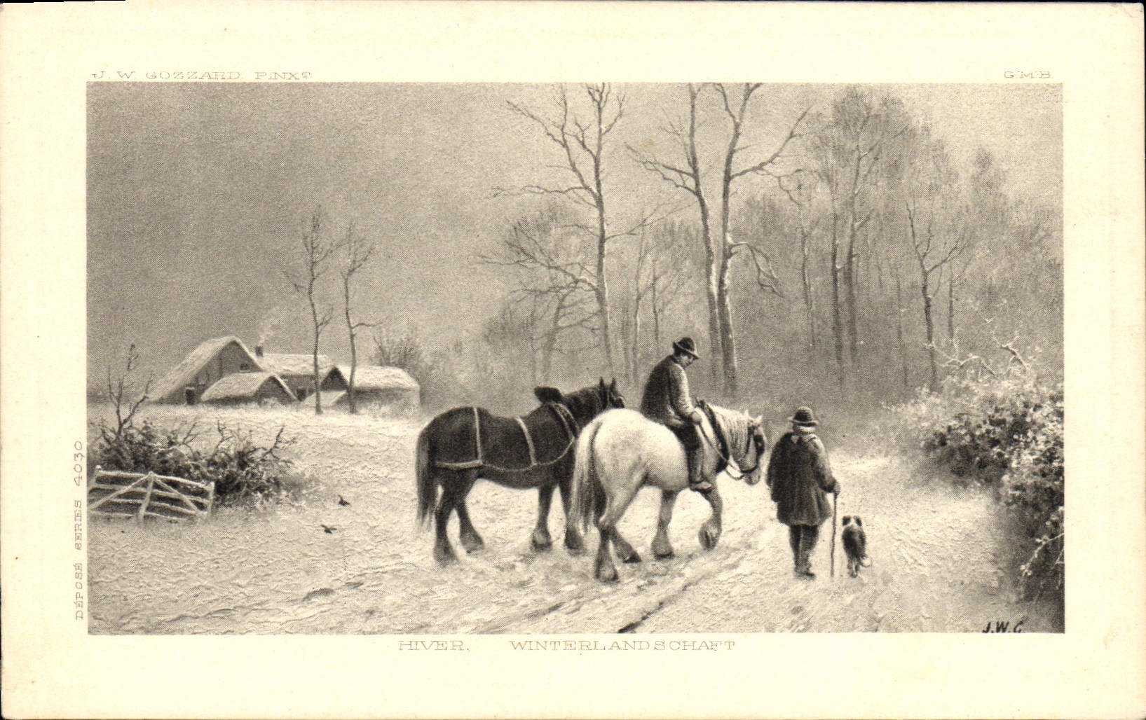 Hiver, Winterlandschaft — J.W. Gozzard Pinx° — Défoss Series 4030 - Anverso