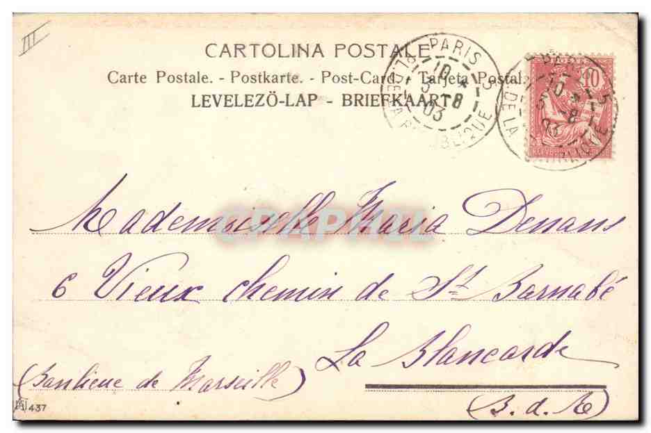 Cheval Romain de course — Études par C. Vernet — Cartolina Postale Paris — Reverso