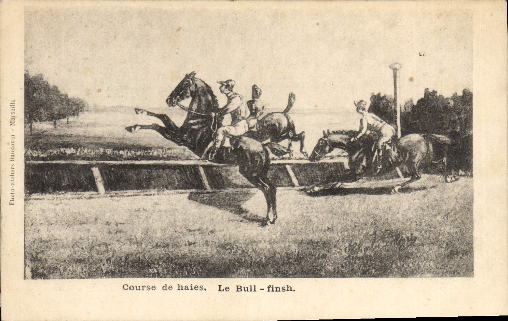 Course de haies. Le Bull-finish. — Photo-ateliers Baudouin — Marseille