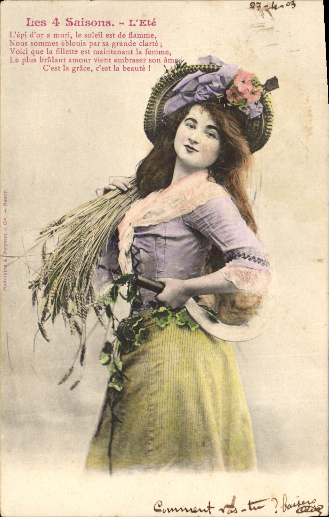 Les 4 Saisons. - L'Été — Phototype A. Boryprent & Cie - Nancy