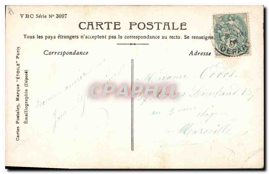 CPA Fantaisie Fleurs Annee 1907 Femme  — Verso