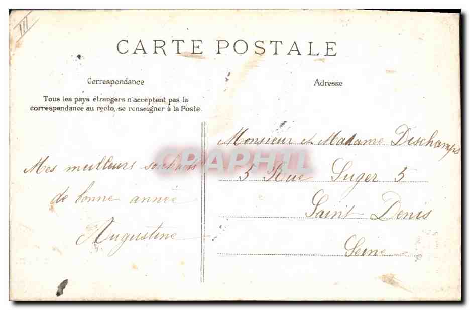 CPA Fantaisie Fleurs Annee 1906 Enfants  — Verso