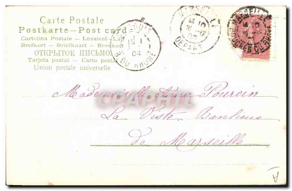 CPA Fantaisie Fleurs Annee 1904  — Rückseite