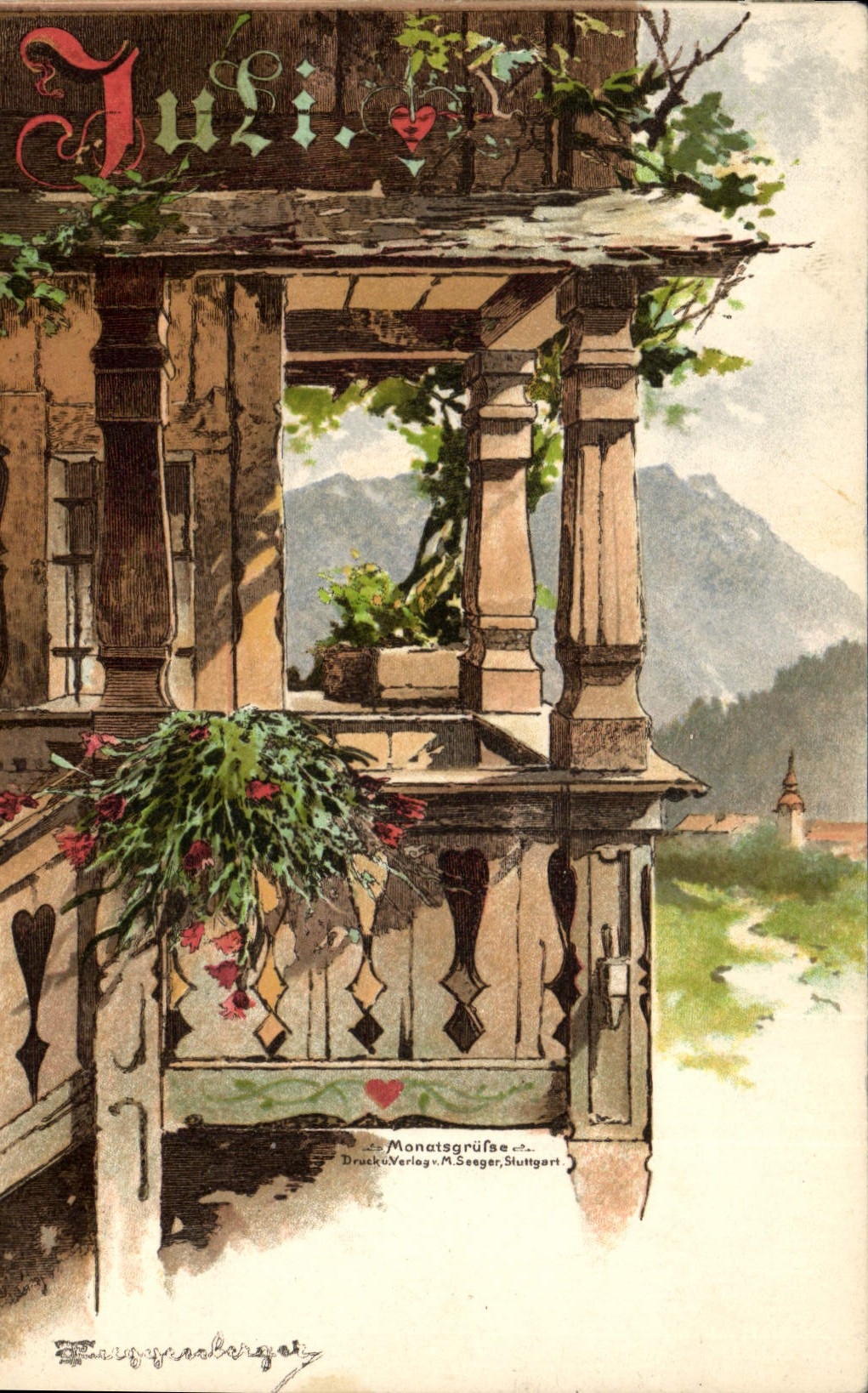 Juli — Monatsgrüße — Druckverlag M. Seeger, Stuttgart