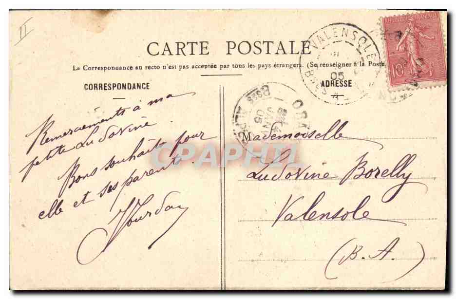 CPA Fantaisie Enfant Annee 1905  — Rückseite
