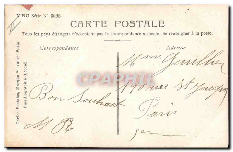 CPA Fantaisie Annee 1907 Enfants  — Verso