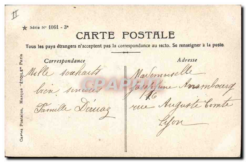 CPA Fantaisie Fleurs Annee 1907 Femme  — Verso