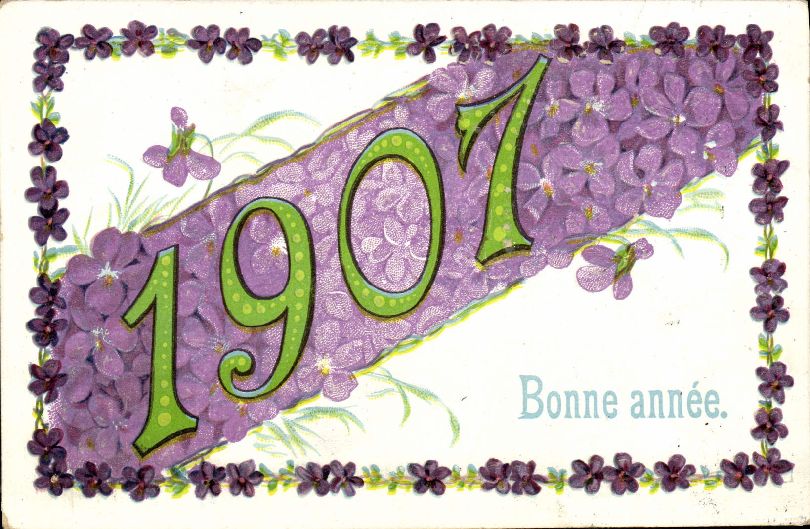Carte de vœux 1901 — Bonne année — éditeur non identifié