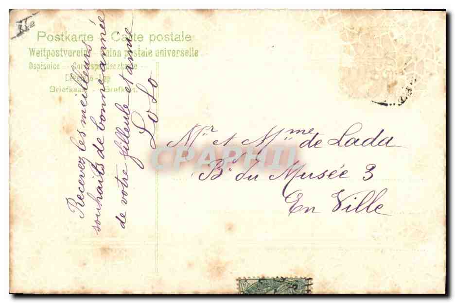 CPA Fantaisie Fleurs Annee 1907  — Rückseite