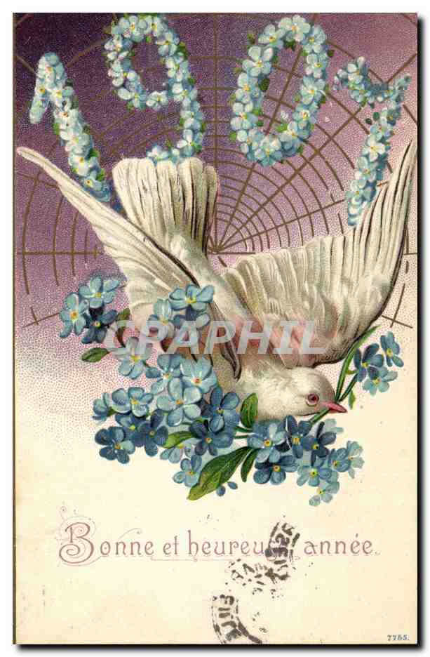 Colombe et fleurs — 1907 — Graphiphil n°7765