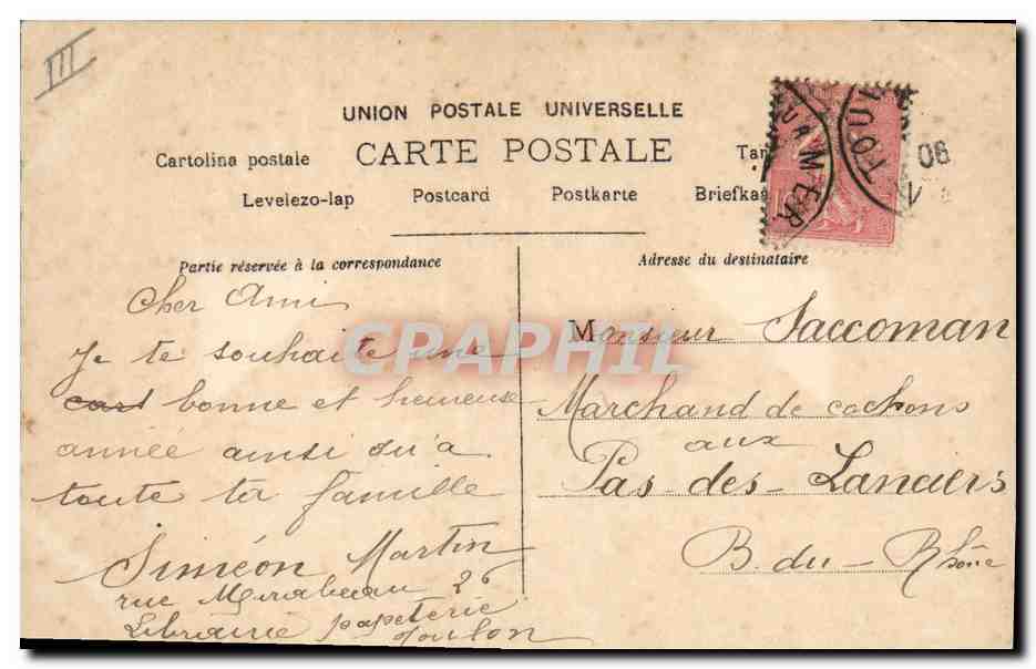 CPA Fantaisie Fleurs Annee 1906 Femme — Verso