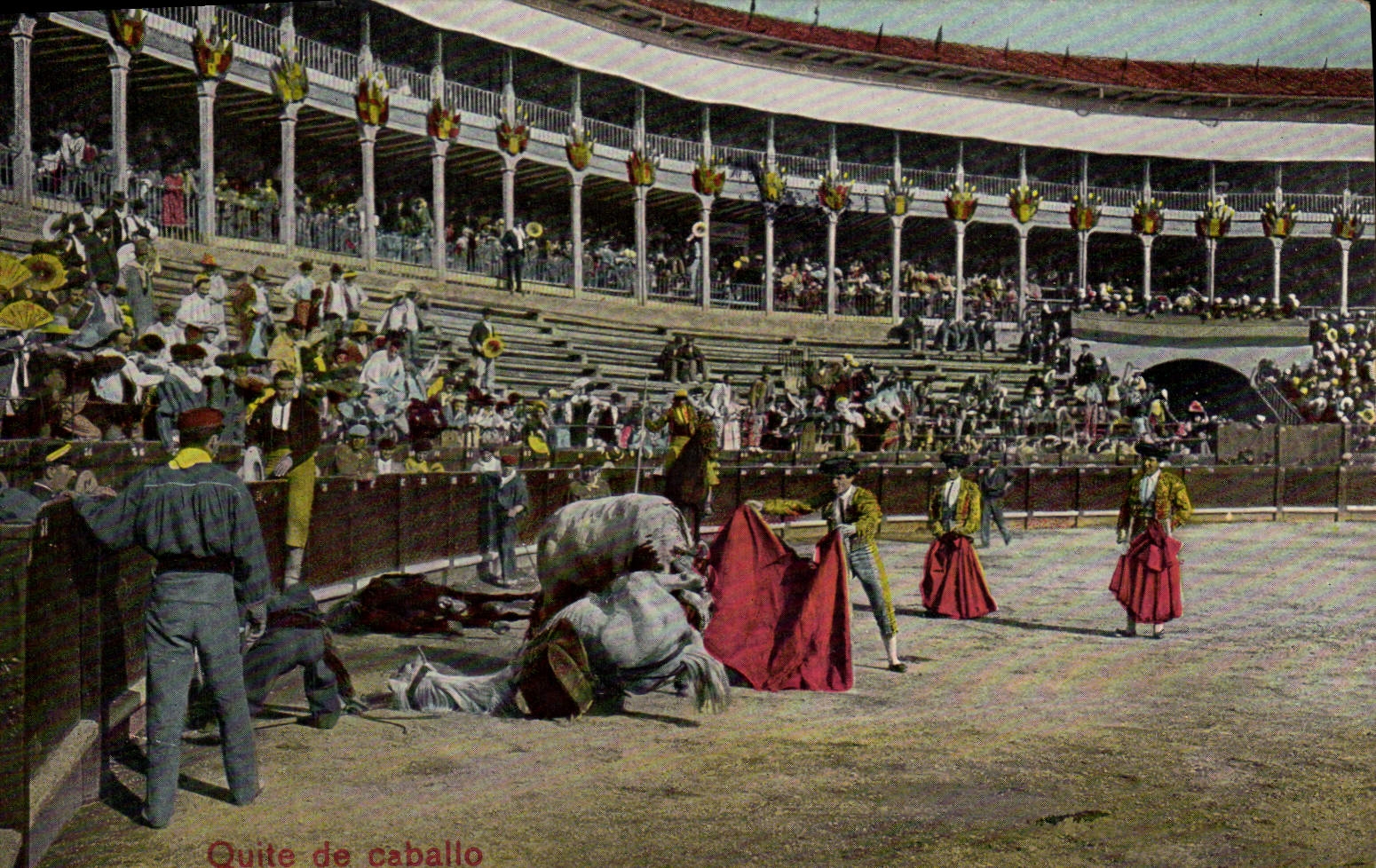 CPA Corrida Course de taureaux Quite de caballo 