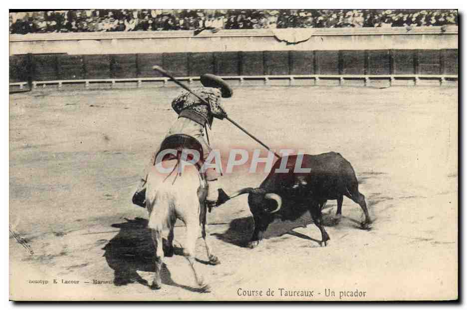 CPA Corrida Course de taureaux Un picador 