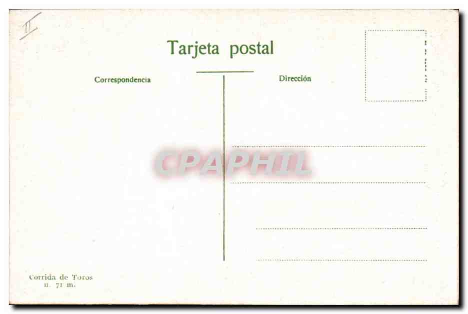 CPA Corrida Course de taureaux Pase de muleta por alto  — Rückseite