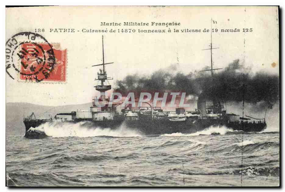CPA Bateau de Guerre Patrie Cuirasse 