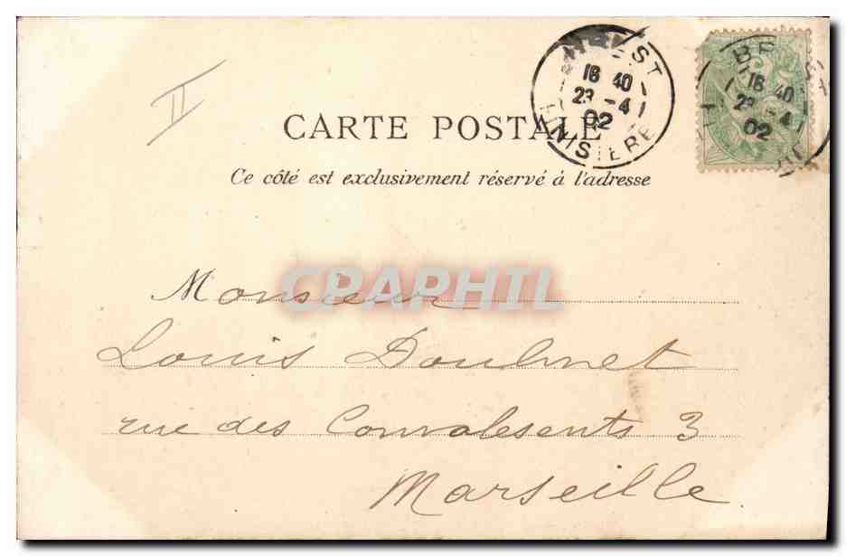 CPA Bateau de Guerre Pascal Croiseur 2eme classe a batterie  — Verso