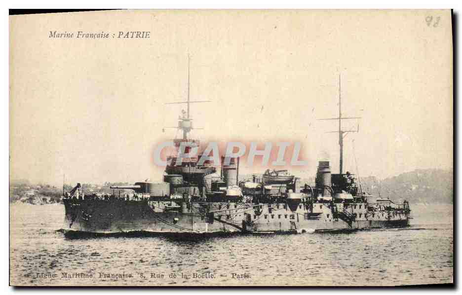 Bateau de guerre français PATRIE — Marine Française — Édition L.F.F. Toulon