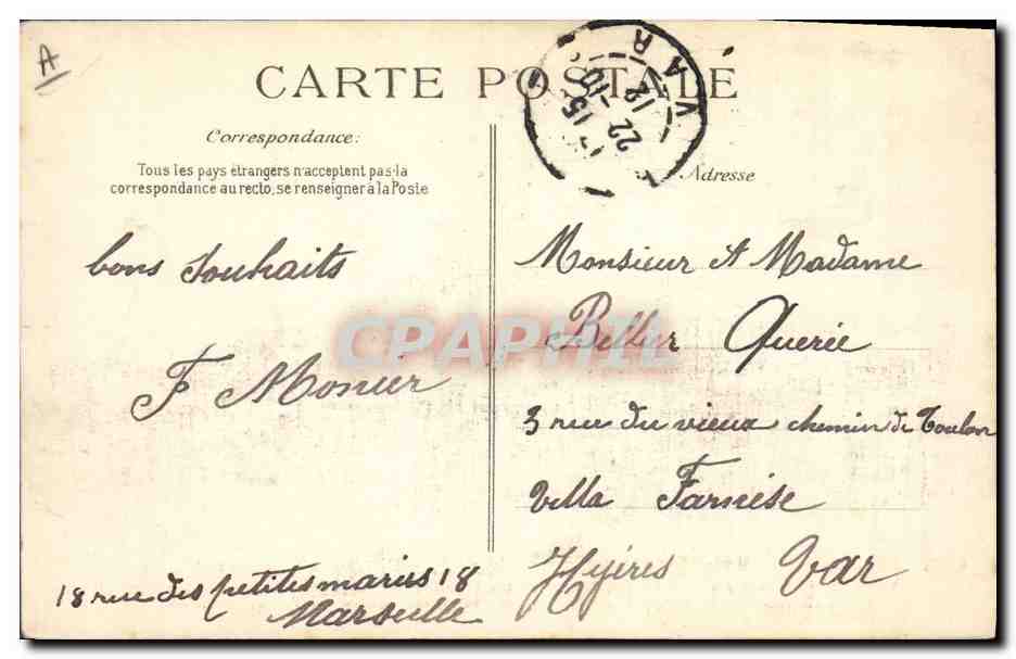 Marine Nationale — "Paris", Cuirassé d'Escadre dreadnought — Éditeur E.D. — Verso