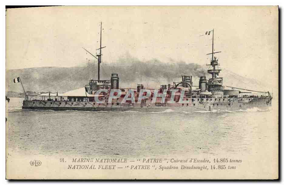 CPA Bateau de Guerre Patrie Cuirasse d'escadre 