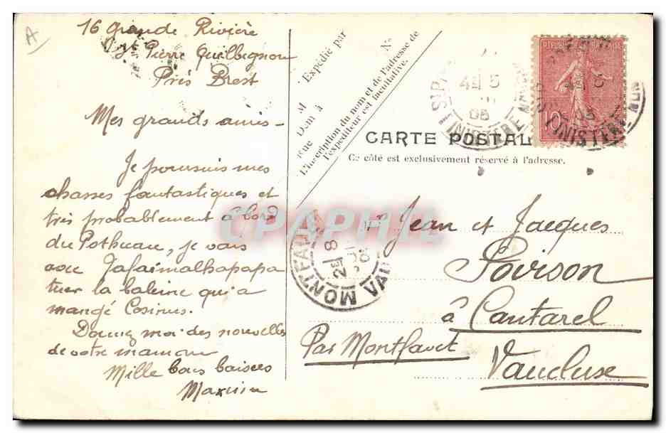 CPA Bateau de Guerre La Pothuau  — Verso