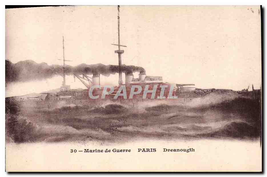 CPA Bateau de Guerre Paris Dreanougth 