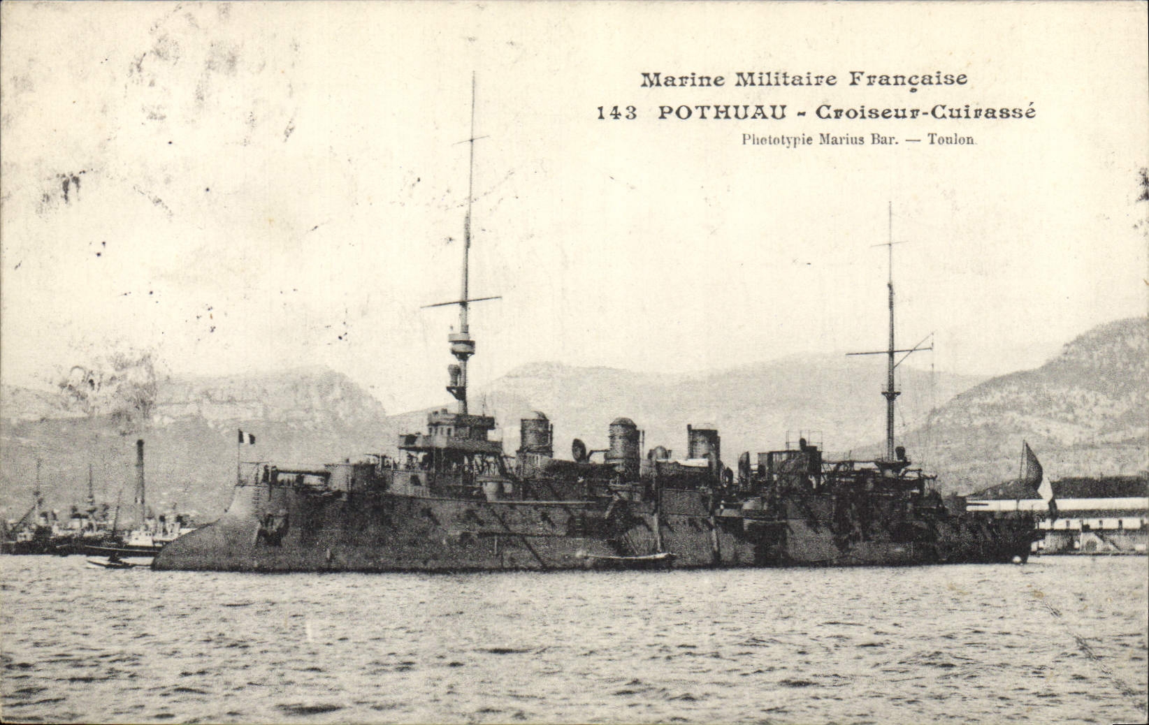 Croiseur-Cuirassé Pothuau — Marine Militaire Française — Phototypie Marius Bar — Toulon