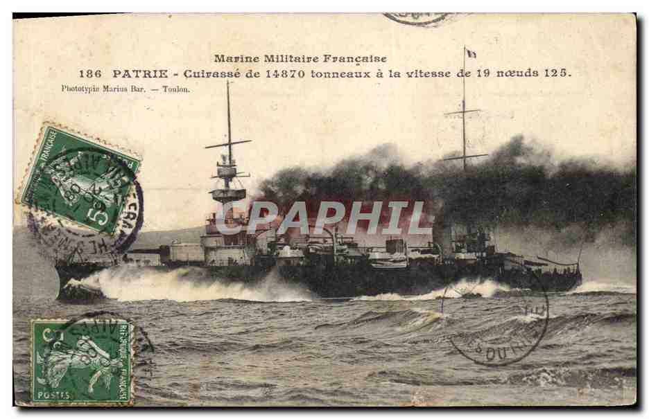 CPA Bateau de Guerre Patrie Cuirasse 