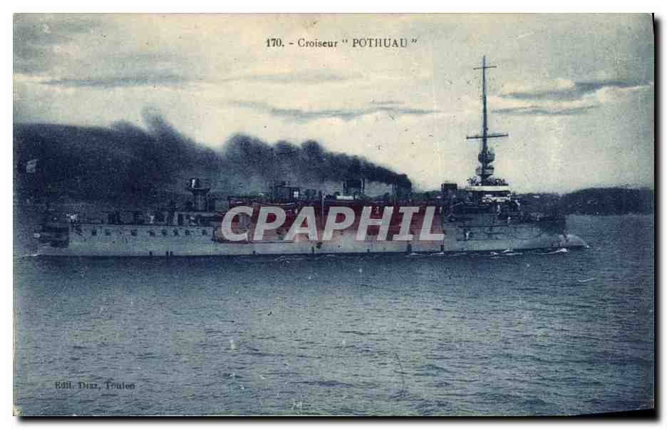 CPA Bateau de Guerre Croiseur Pothuau 