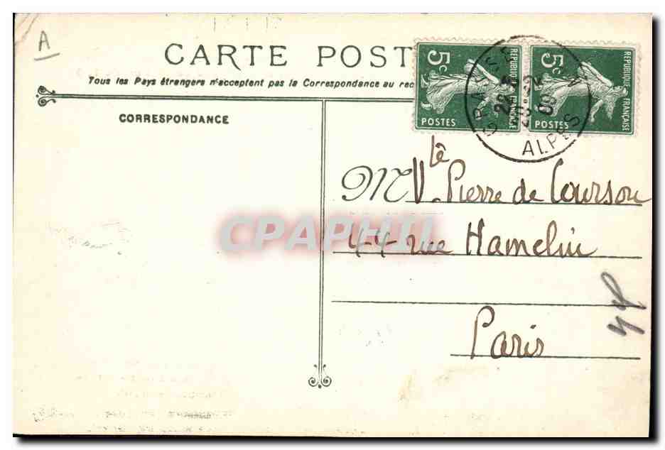CPA Bateau de Guerre Patrie Cuirasse — Verso