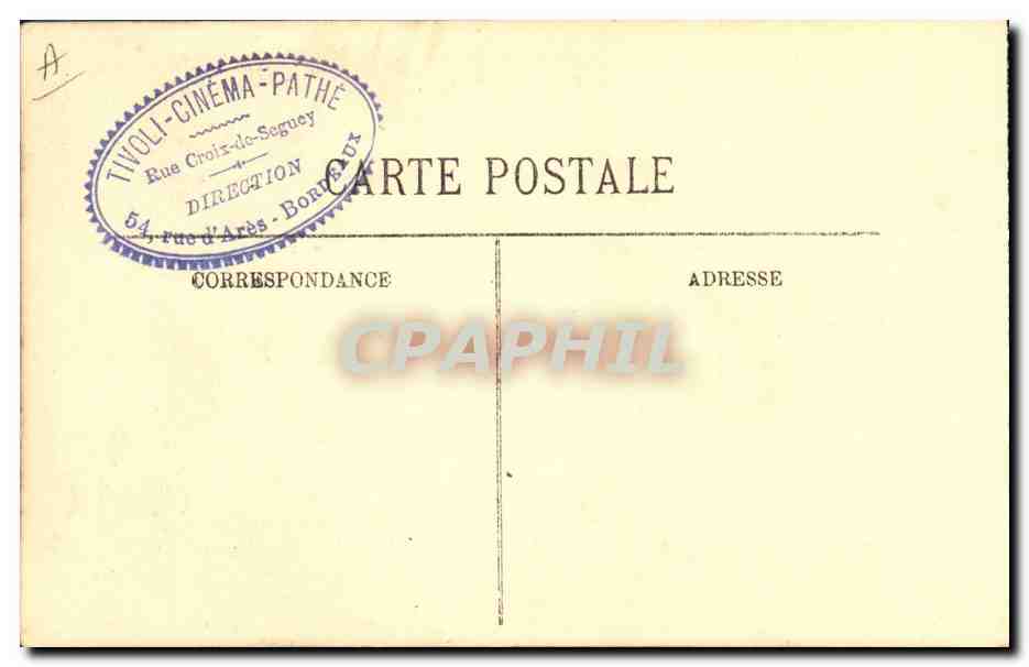 CPM Cinema M Etievant Tivoli Cinema Bordeaux  — Rückseite