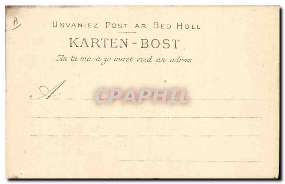 CPA Folklore Jeune fille de Saint Cast  — Verso