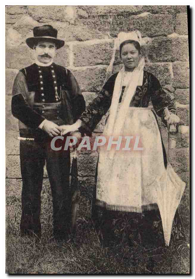 CPA Folklore Concarneau Costume de Rosporden 
