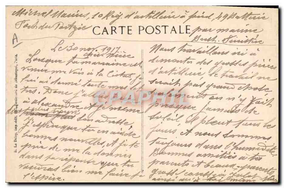 CPA Folklore Concarneau Costume de Rosporden  — Verso