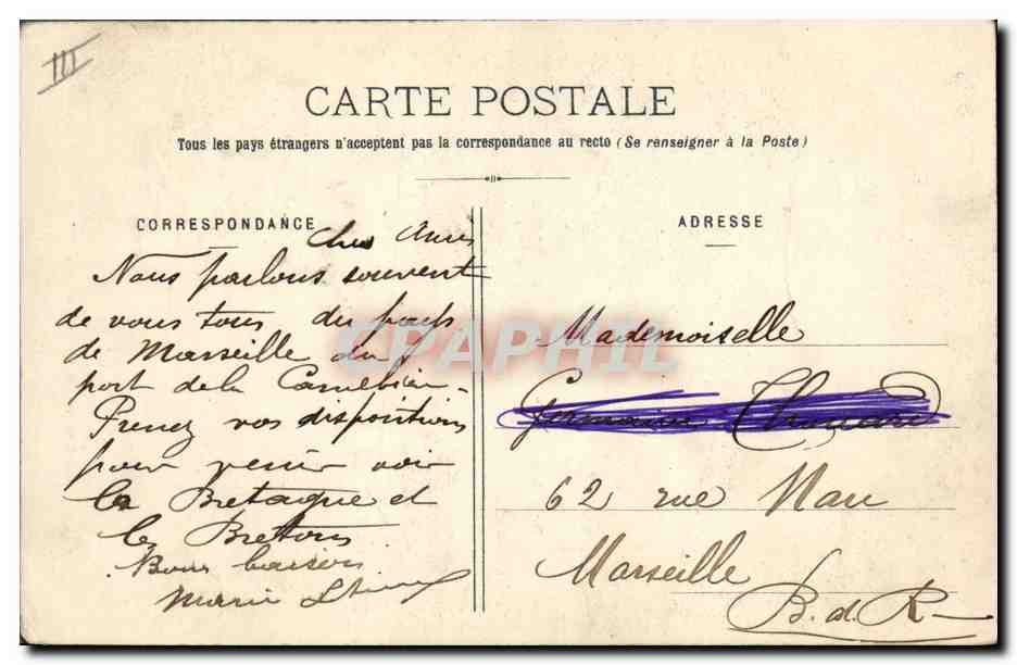 CPA Folklore Enfants  — Verso