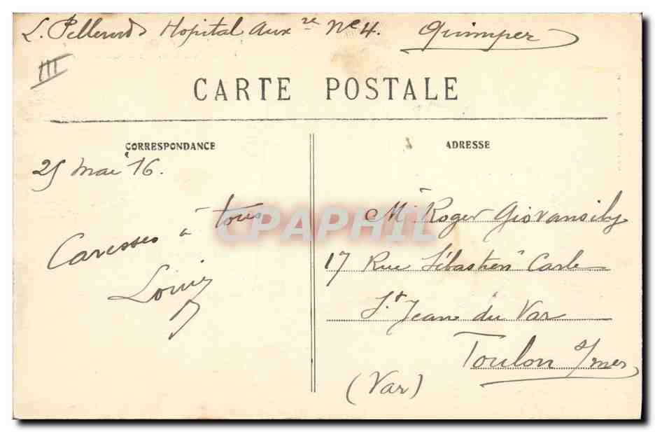 CPA Folklore Autour du Chaudron de Bouillie Enfants des environs de Quimper  — Verso