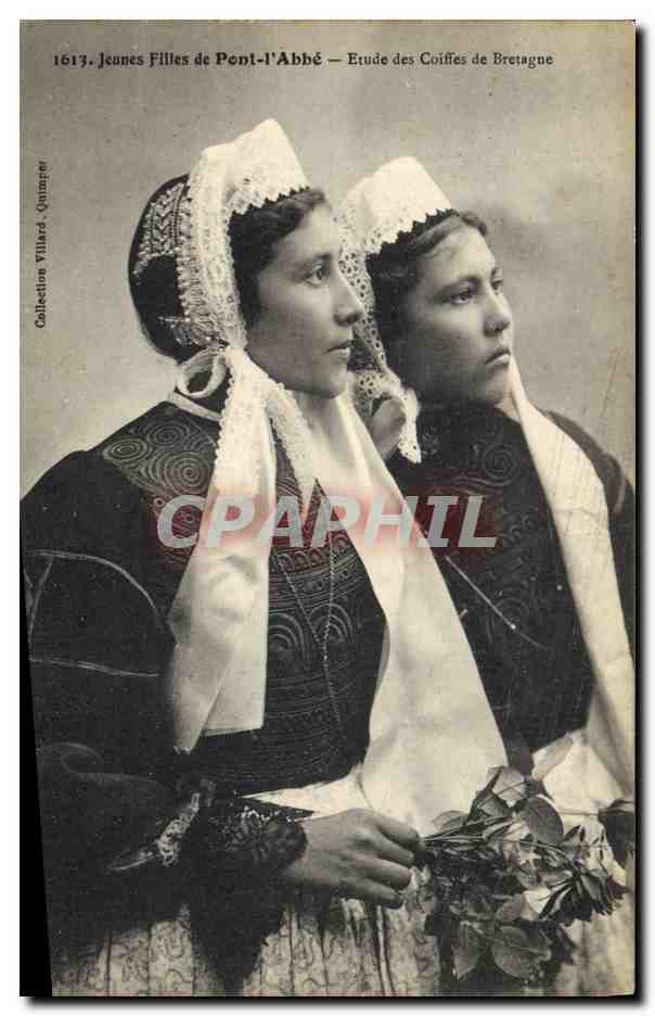 CPA Folklore Jeunes filles de Pont L'Abbe 