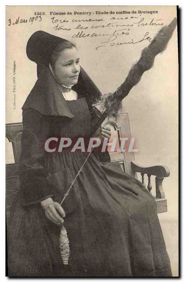CPA Folklore Fileuse de Pontivy